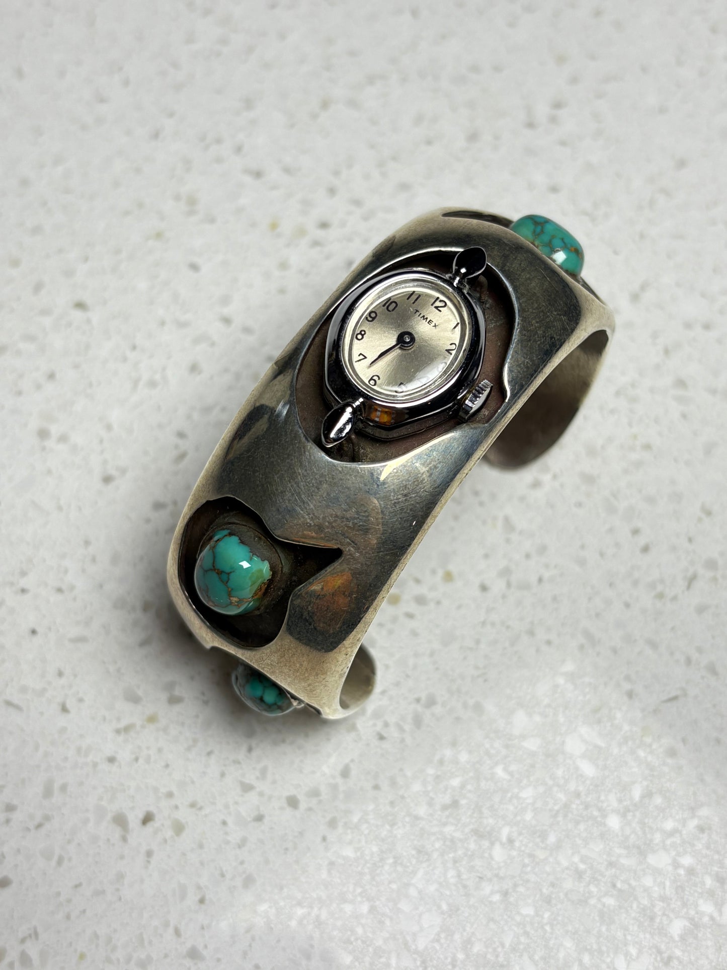 Vintage Navajo Turquoise Sterling Silver Watch