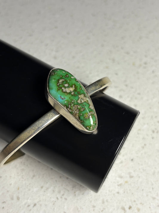 Navajo Sterling Silver Sonoran Gold Turquoise Bracelet