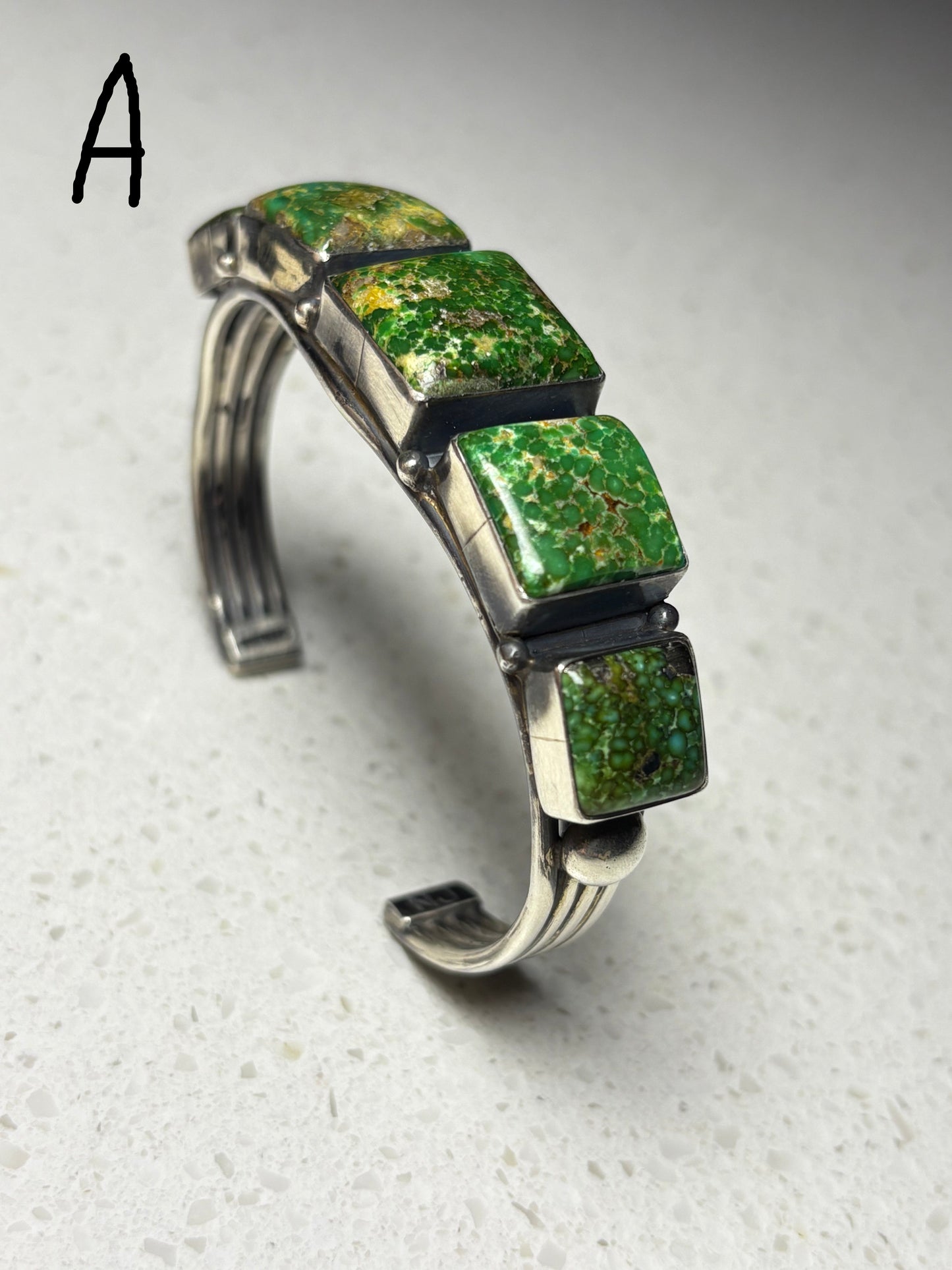 Navajo Sterling Silver Sonoran Turquoise Cuff Bracelet – By NJ