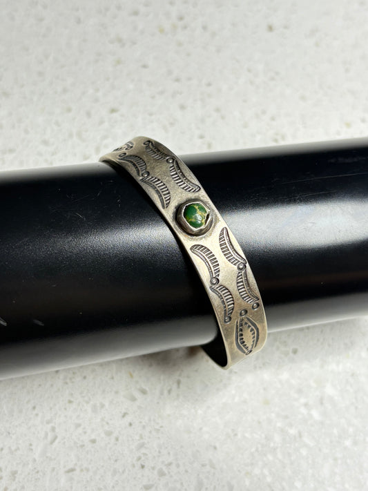 Vintage 1950s Harvey Era Navajo Sterling Silver Bracelet