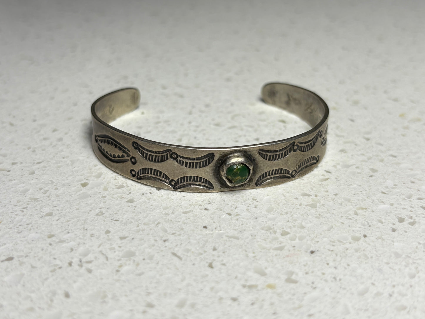 Vintage 1950s Harvey Era Navajo Sterling Silver Bracelet