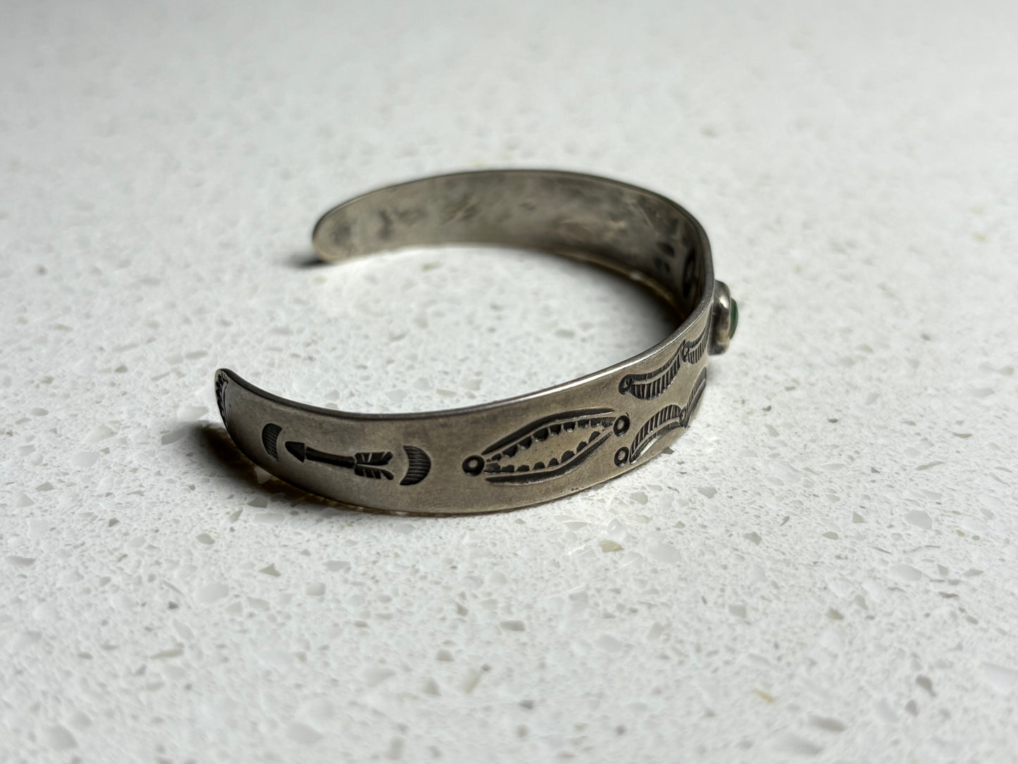 Vintage 1950s Harvey Era Navajo Sterling Silver Bracelet