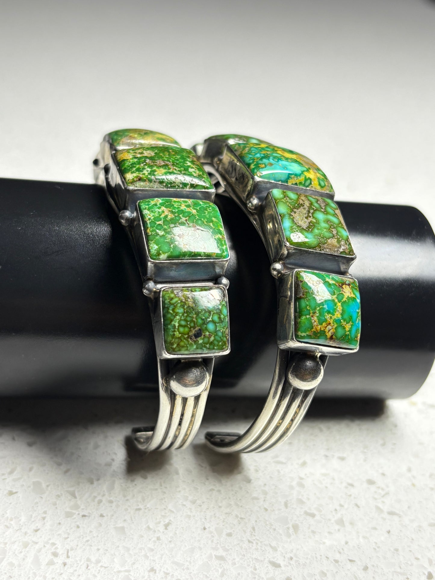 Navajo Sterling Silver Sonoran Turquoise Cuff Bracelet – By NJ