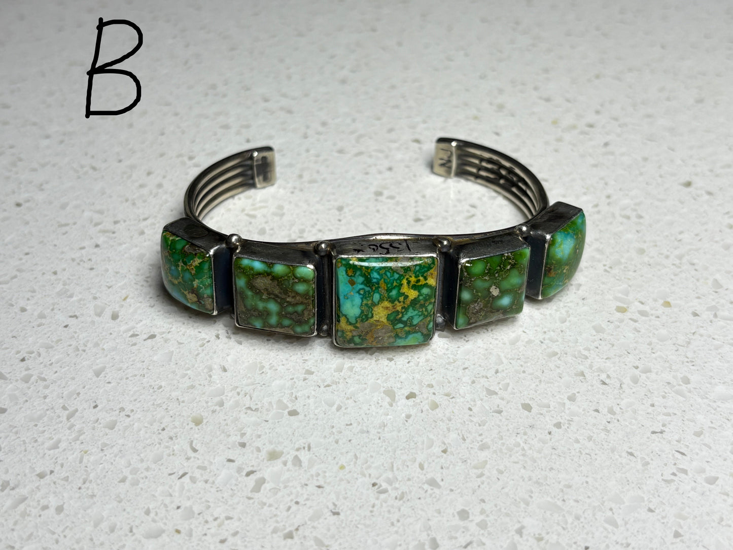 Navajo Sterling Silver Sonoran Turquoise Cuff Bracelet – By NJ